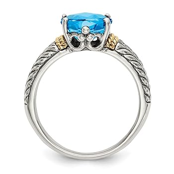 SILVER ブルートパーズ ダイヤ 10.0 0.02 Amazon | 925スターリングシルバーポリッシュプロングセット